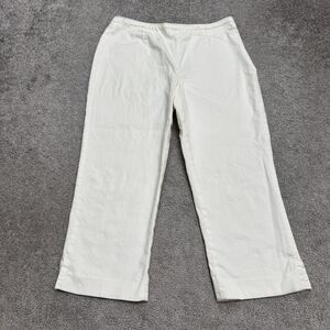 Trucco Cotton Straight Cropped Ankle Pants Womens 12/44 White High Rise Casual